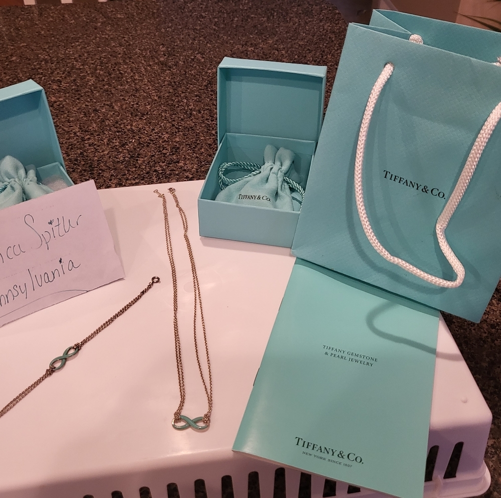Authentic Tiffany & Co. Infinity Necklace and Bracelet